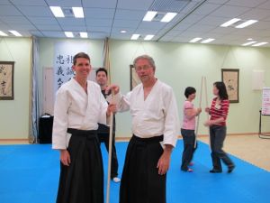 Lance and I on the mat in Shanghai